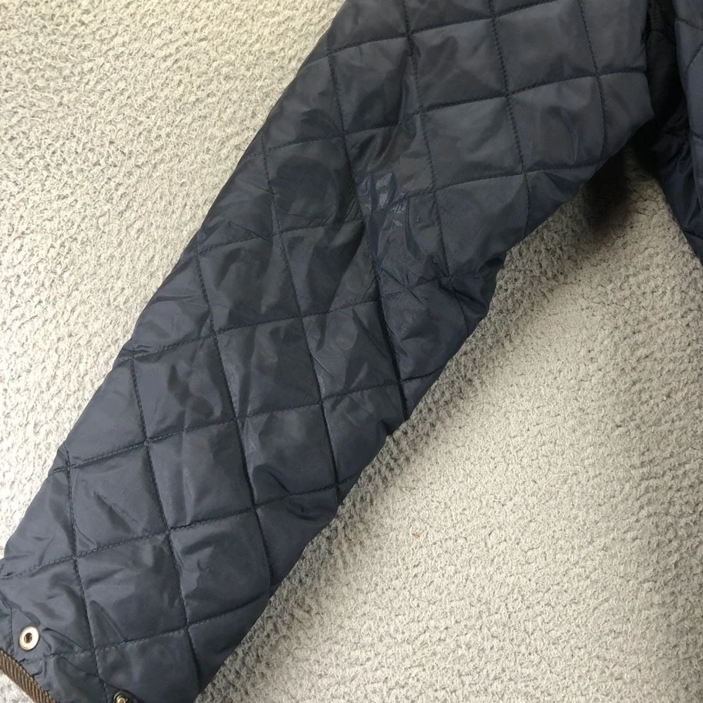 Polo Ralph Lauren Jacket Mens XL Tall Blue Diamond Quilted Corduroy Trim
